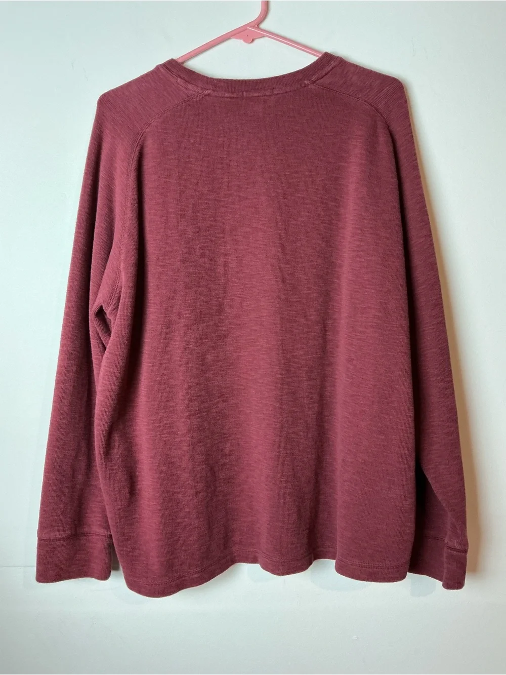 Banana Republic Men’s XXL Double Knit Crewneck Long Sleeve Shirt Burgundy
